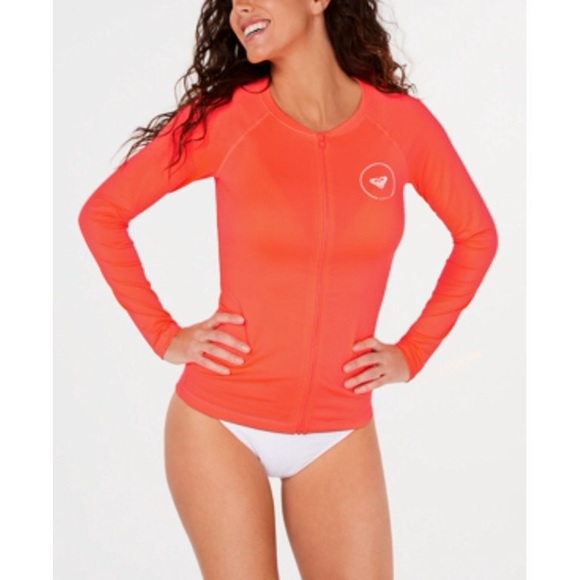 🏄‍♀️ Roxy CORAL Long Sleeve Zipper Rash Guard🏄‍♀️ - Picture 1 of 5